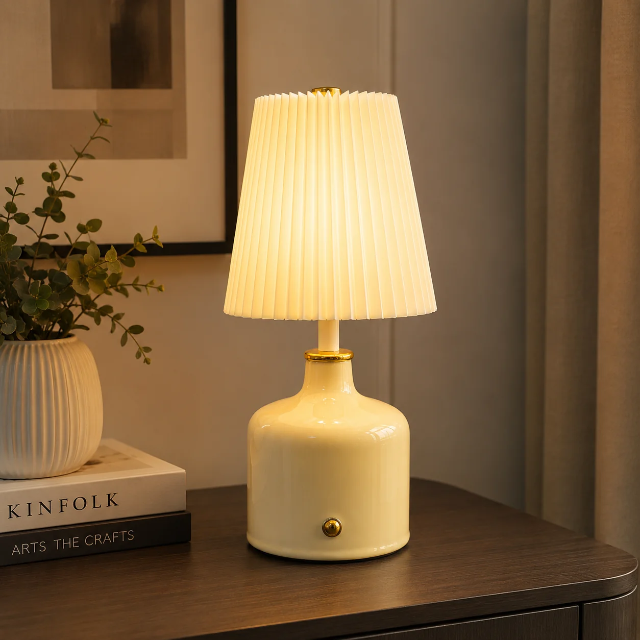 Aurora Pleated Ceramic Table Lamp
