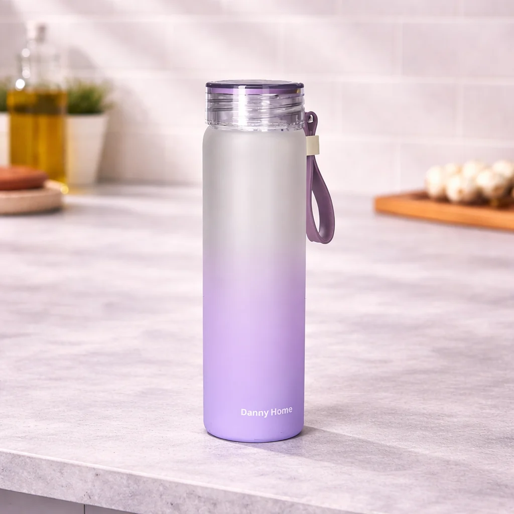 Danny Home Borosilicate Bottle With Silicone Strap Handle 21cm