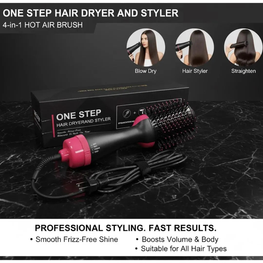 One Step Hot Air Brush Dryer & Straightener