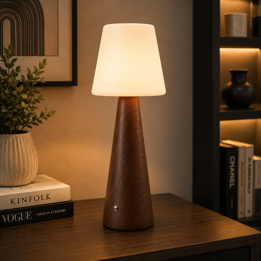 Nordic Wood Glow LED Table Lamp