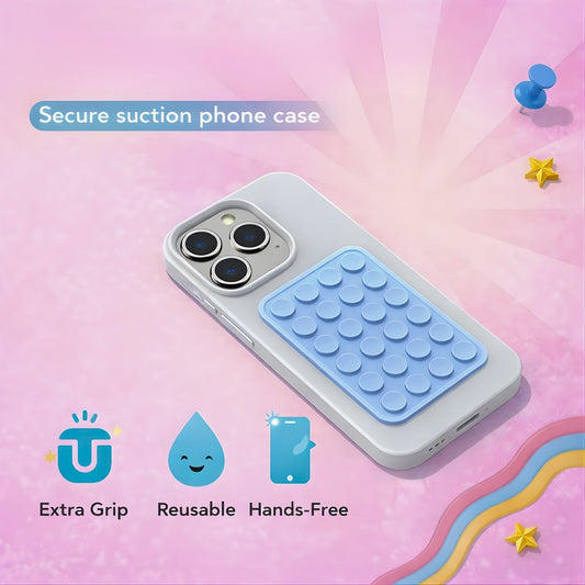 UNIVERSAL SUCTION PHONE MAT — STRONG GRIP WALL & BACK STICKER