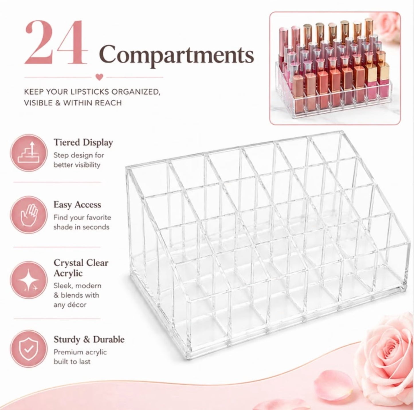 24X GRIDS LIPSTICK ORGANIZER