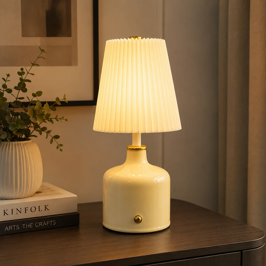 Aurora Pleated Ceramic Table Lamp