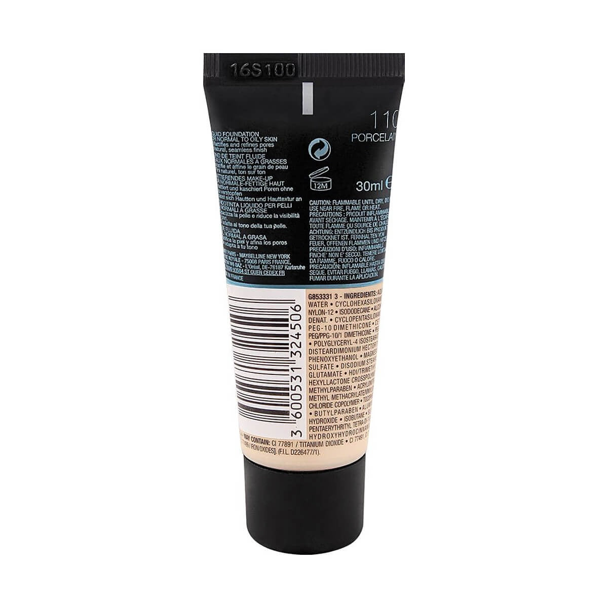 Maybelline Fit Me Matte + Poreless Foundation Normal To Oily Skin, 30ml---Porcelain
