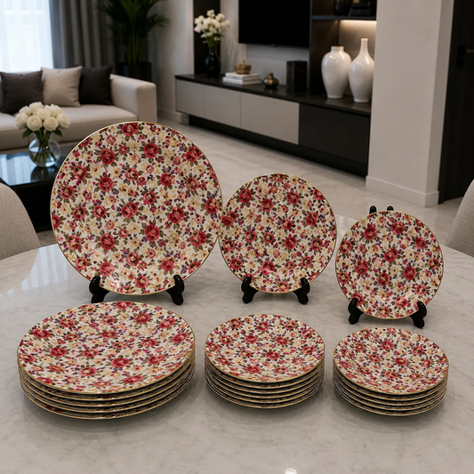 Royal Albert Rose Garden Heritage 18-Piece Plate Set